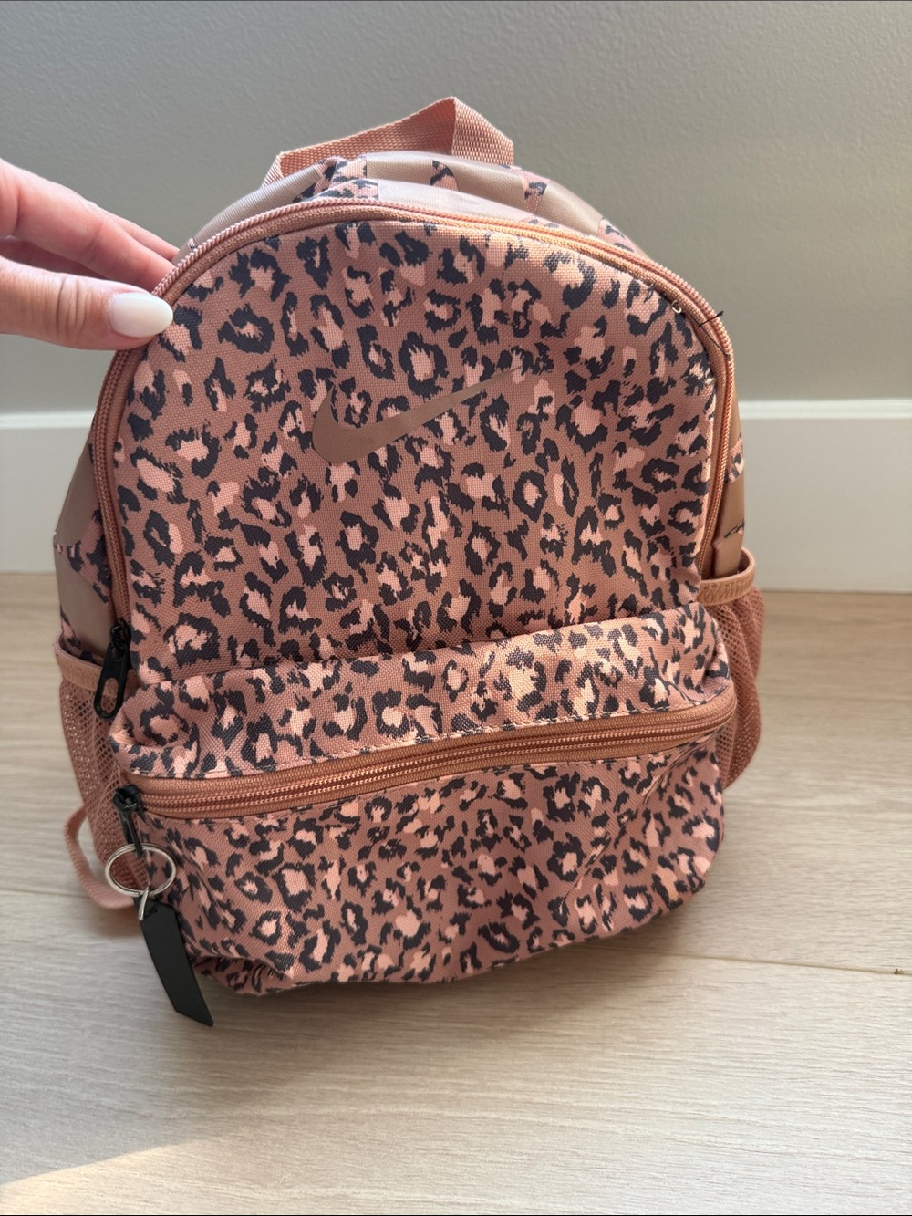 Nike compact Leopard Print Coral Pink Mini Backpack